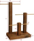 3 Tier Brown Stain Wooden T Bar Bracelet Watch Chain Jewelry Display Stand