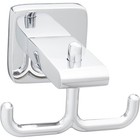 Chrome Metal Double Robe Hook Wall Mount Easy Installation Concealed Design New