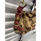 Coach Carly Hobo Bag Brown Signature C Burgundy Leather Gold Hardware 10619