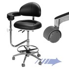 Medical Dental Assistant Chair With Rotatable Armrest Rolling Medical Chair