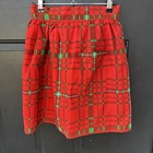 Vintage Plaid Half Apron Red   Green