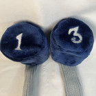 Golf Club Wood driver iron Blue And Gray Fuzzy Acrylic Head Cover  3 And  1