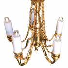 Dollhouse Miniature Battery Light 5 Arm Chandelier With Chains 1 12 Scale