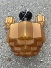 Antique 1920s Art Deco Skyscraper Light Fixture Set Of 3 Amber Frosted Glass