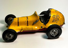Vintage Roy Cox Thimble Drome Champion Tether Car  20 Yellow     1940s Cast Alum