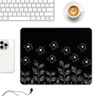 Auhoahsil Mouse Pad  12 X 10 In Flower Medium  Abstract Line Black Flowers