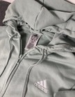 Adidas Women   s Mint Green Full Zip Hoodie Pockets Sleeve Logo - Size Medium