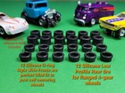 Afx Aurora Auto World 4-gear Wide Silicone Fronts   Low Profile Rears Slot Car