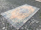 Turkish Antique Rug Bohemian Area Rug Oushak Rug Vintage Rug Handmade Wool Rug