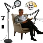 30x 12x Large Floor Magnifying Glass Lamp With Light  Adjustable Height  Dimmabl