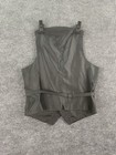 Merona Vest Mens Large Gray Wool Herringbone Luxury Designer Button Waistcoat