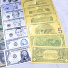 3 Set 22 Pcs Us Dollar Black Gold Silver Banknote Crafts Paper Money Props Gift