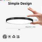 24w Led Ceiling Lamp Black Flush Mount Ceiling Light Fixture With Bluetooth Spea