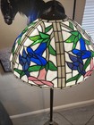 Vintage Tiffany-style Stained Glass Floor Lamp 2 Bulbs