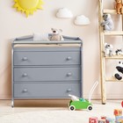 3 Drawer Baby Changing Table Infant Diaper Changing Station W  Safety Belt Grey