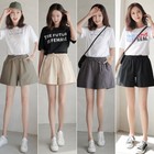 Women s Summer Shorts Elastic Waist Casual W pockets Easy Care Polyester