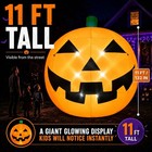 11ft Giant Halloween Inflatable Pumpkin With Led 11 Ft  Orange And Black