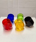 Roly Poly Tumblers Stemless Wobble Wine Glasses Set Of 5 Holds 4oz Multi Color