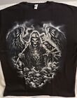 Grim Reaper Skull Skulls Scythe Skeleton Angel Of Death Horror T-shirt