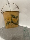 Farmhouse Yellow Sunflower Metal Rustic Shabby Chic Wall Pocket Hanging Basket