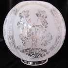 8  Etched Glass Floral Five Scene Gas   Ball Lamp Shade 4  Fitter Victorian Oil