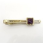 Burberry Purple   Gold Tie Pin With Case