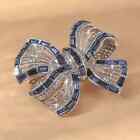 Elegant Ballet-inspired Bow Brooch Sparkling Rhinestones Women Holiday Gift Blue