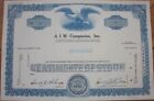 Aim Companies  Inc  1970s Specimen Stock Certificate  Blue  Less Than 100 Shares