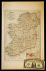 Vintage Map Of Ireland Wall Art Original Dublin Railroads Steamship Routes