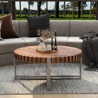 31 4-inch Living Room Circular Coffee Table  Modern Natural Wood Grain Handmade