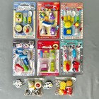 Vintage 90s Mixed Lot Of 65 New Novelty Rubber Pencil Erasers Mini Kitchen Tools