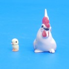 Hagen Renaker Miniature Sqatty Rooster   Chick Big Head Vintage Chicken Figurine