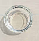 Oleg Cassini Signed Faceted Crystal Large Pillar Candle Holder Heavy Glass Stand