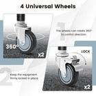 Stem Casters Of 4  Heavy Duty 4 Inch Expanding Wheels  Two With Brakes  Fit 1-1 