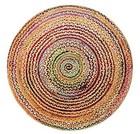 Jute Chindi Braid Rag Rug - 3 Feet Round Multi Color Area Rug   Handwoven