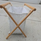 Vintage Wooden Folding Yarn Caddy Sewing Basket Knitting Holder Mcm    See Pics