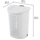 White Rolling Laundry Hamper With Wheels 2 Bushel Plastic Basket Lid Handle