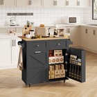 35  Kitchen Island Cart Rolling Storage Cabinet With Wheels Drawers Rack Shelves