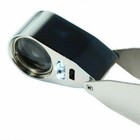 Illuminated 40x Jewelers Loupe  40x25mm Magnifier With Led   Uv Lights
