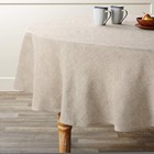 Classic Natural Linen-blend Large Round Tablecloth     Available In 3 Sizes
