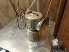 Vintage Justrite Acme Carbide Mining Lamp Nickel Polygon Feed