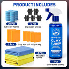 6 Clay Bars Kit W  20 Lube Tablets Car Detailing Set Spray Bottle   Towels