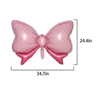Glasnes 36 Inches Bow Foil Balloon Huge Bowtie Pink Balloon For Baby Shower     