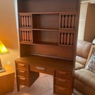 Antique Mid-century Desk  johnson Carper  With Hutch 1960   s