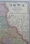 Original Antique 1903 Cram miller Atlas Map Iowa   On Rev  Minnesota   Illinois