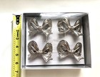 New  8  Pottery Barn Monique Lhuillier Clara Bow Silver Napkin Rings 
