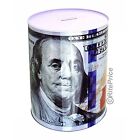 Tin Money Piggy Bank Savings 6  Ben Franklin Coin Jar Box Saver Great For Kids