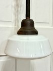 Vtg Antique Gothic Art Deco Pendant 1920s Light Milk Glass Ceiling Fixture