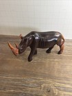 Wooden Hand Carved Rhino 8    X 3 5    X 3    Two Tone Free Shipping
