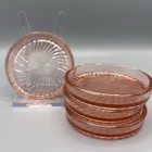 Vintage Diana Federal Glass Lot Set Of 4 Depression Pink Glass Drink Coasters